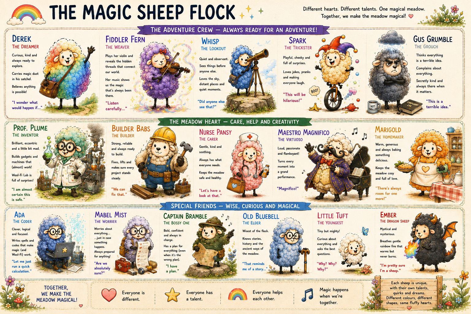 The Magic Sheep flock ready for workshop missions